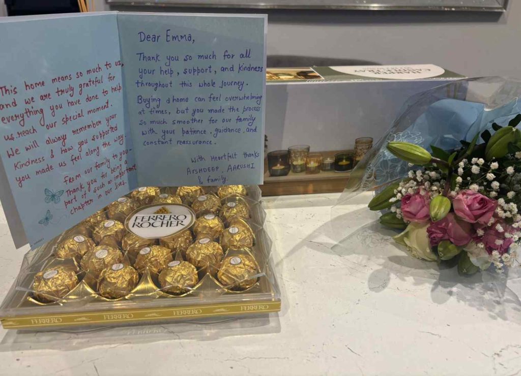 Thank You Card & Flowers